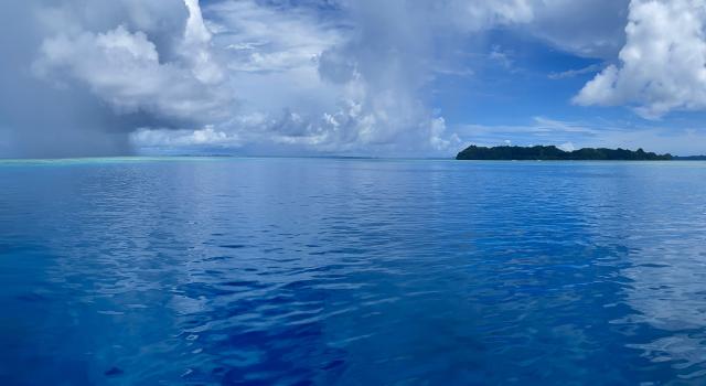 Blue waters of Palau's Rock Islands